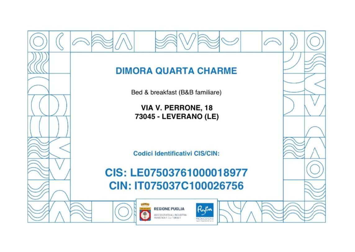 Charme B&B Dimora Quarta Леверано Екстер'єр фото